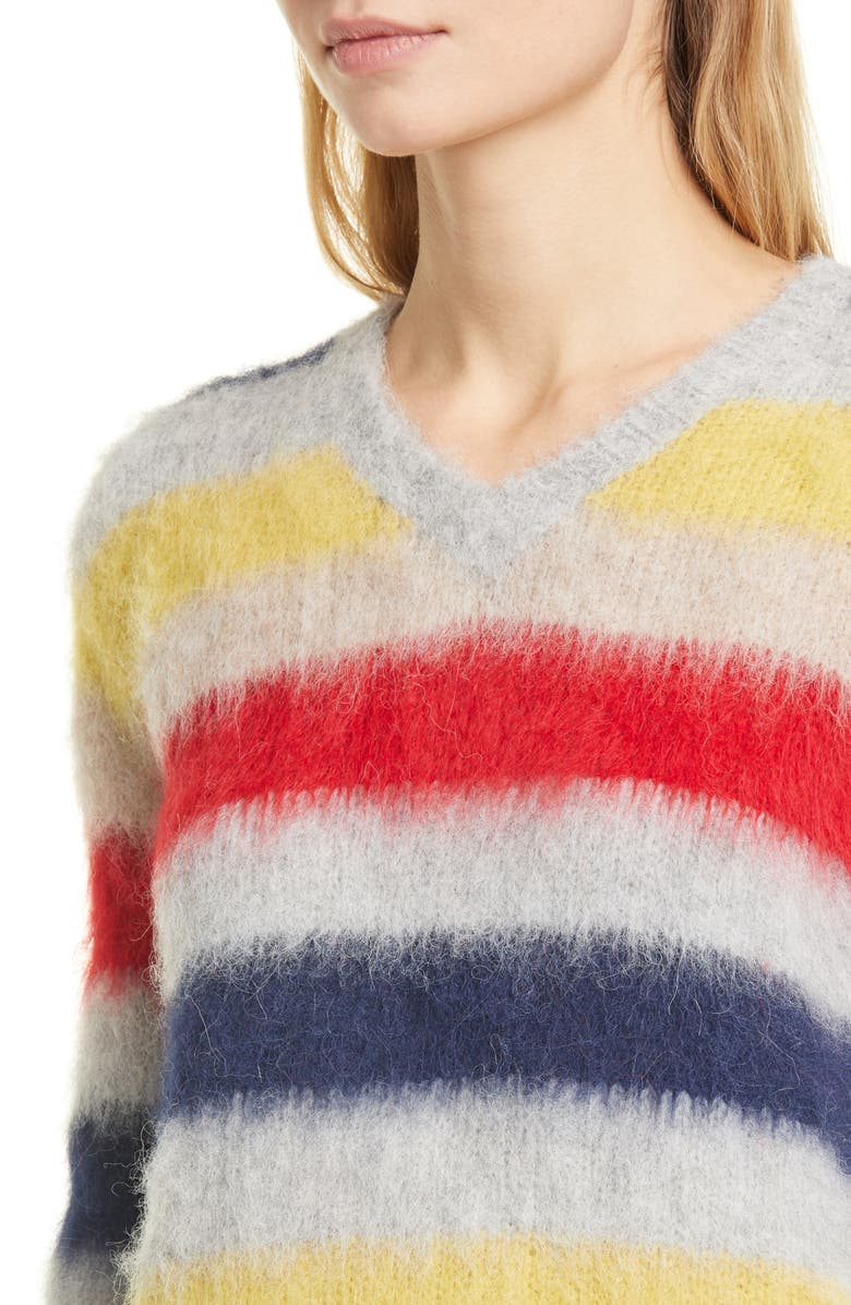 Theory Stripe Alpaca Blend Sweater, Alternate, color,