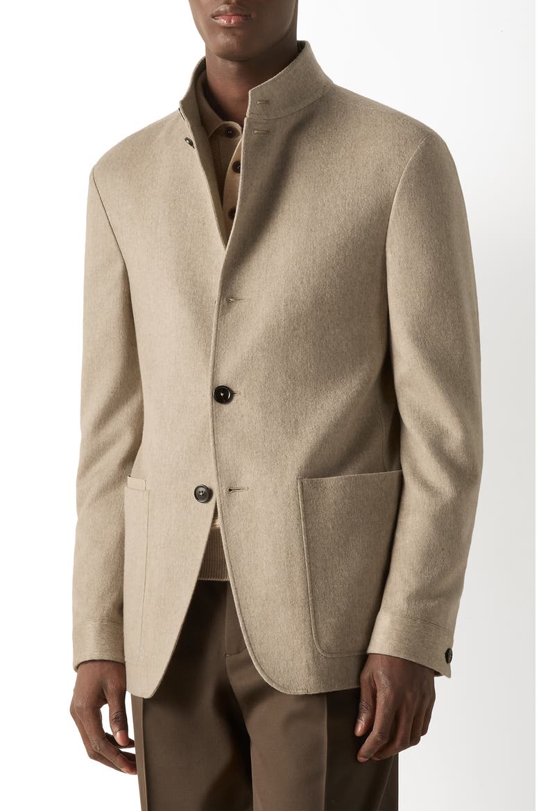 Oasi Il Conte Regular Fit Cashmere Chore Jacket, Main, color, LIGHT TAUPE