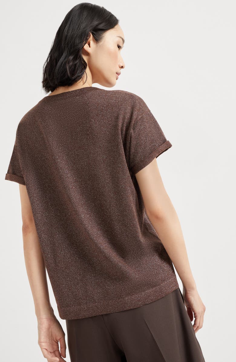 Brunello Cucinelli Cashmere and silk lightweight sweater, Alternate, color, Cocoa