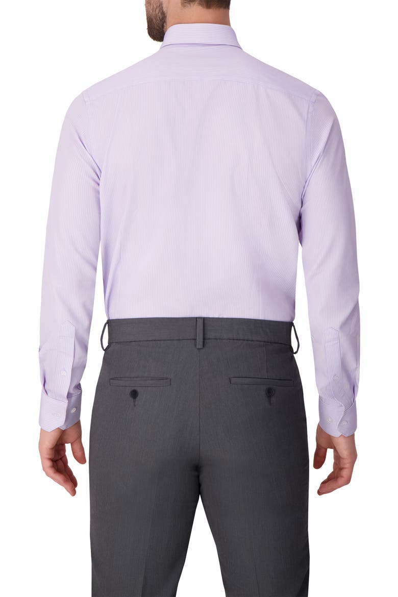 Chevron Print Slim Fit Stretch Dress Shirt, Alternate, color, LAVENDER