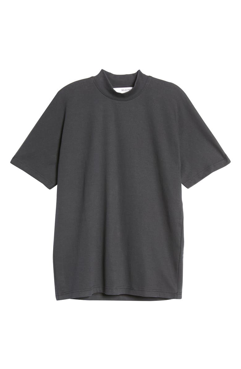Selected Homme Mock Neck Organic Cotton Blend T-Shirt, Alternate, color, 