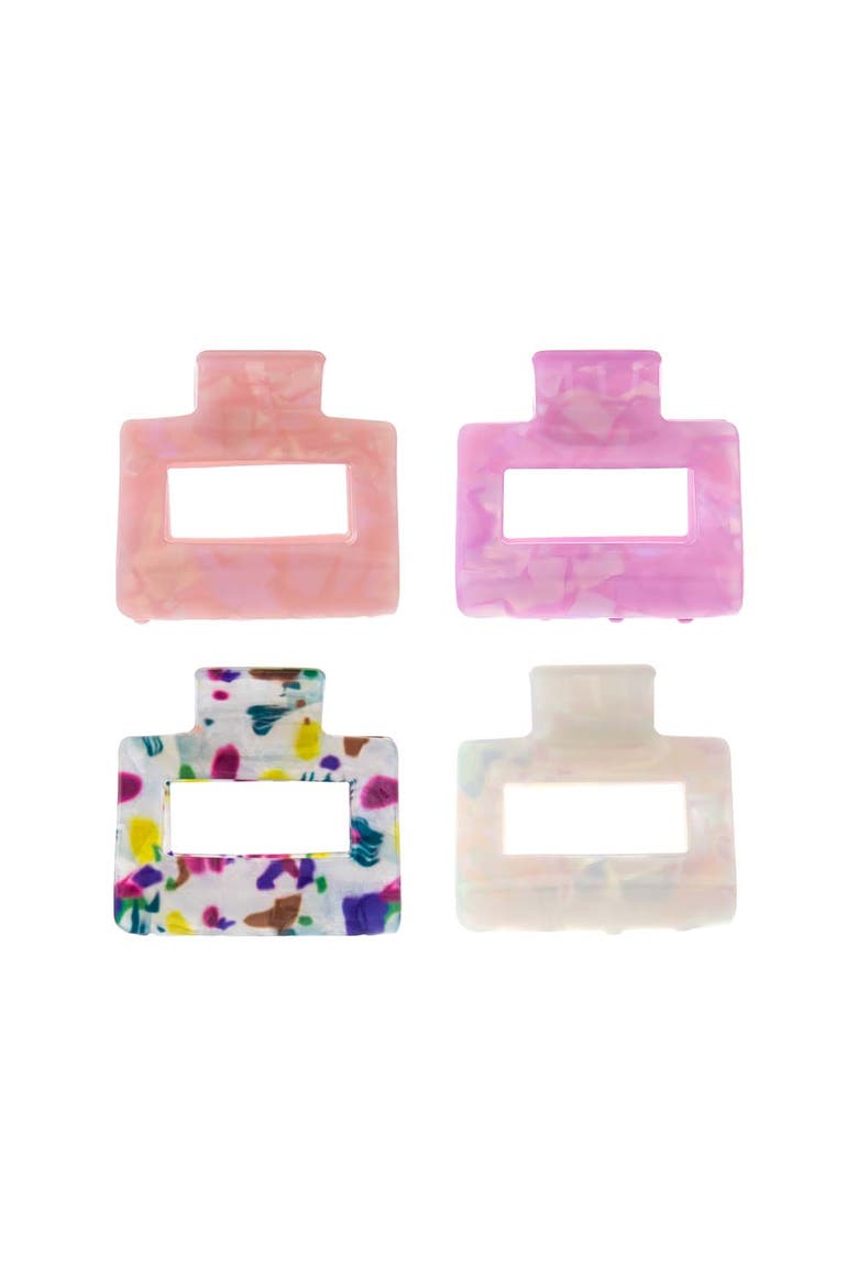 Iridescent Rectangle Claw Clip Set, Main, color, Multi Color