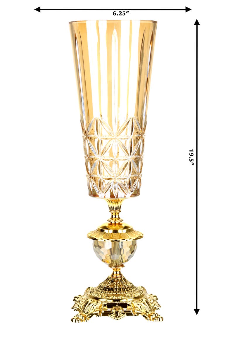 Stately Pedestal Vase, Alternate, color, Amber