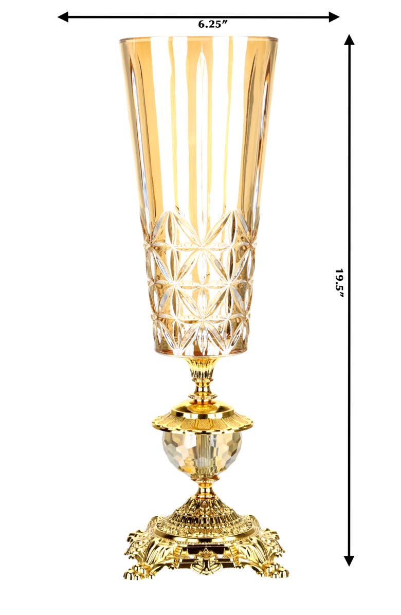 Mark Roberts Stately Pedestal Vase, Alternate, color, Amber