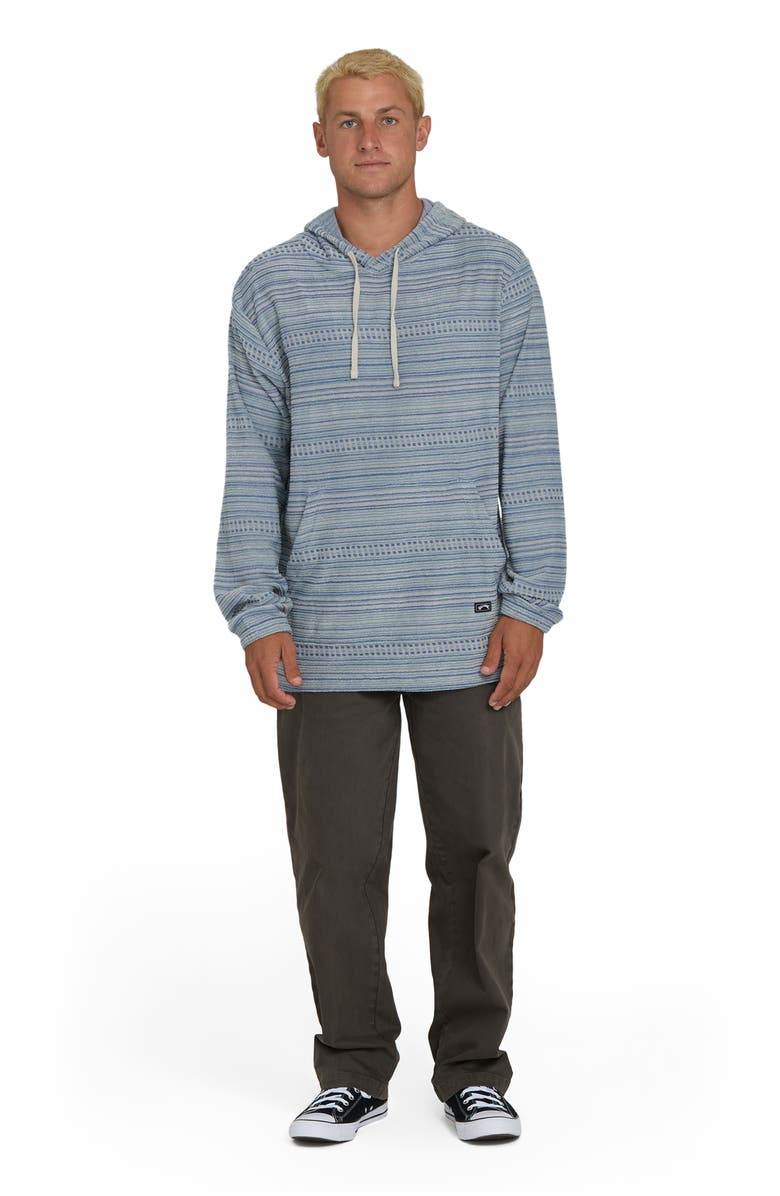 Billabong Flecker Diego Stripe Pullover Hoodie, Alternate, color, Blue Fog