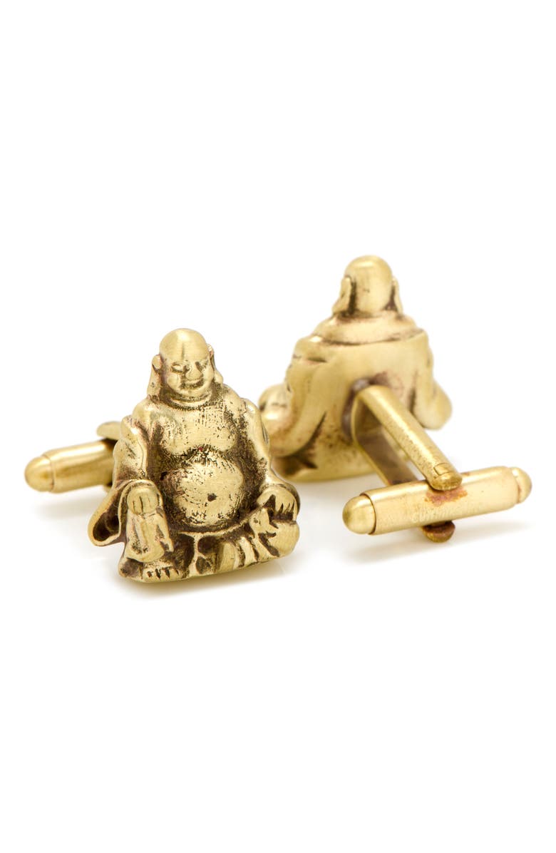 Cufflinks, Inc. Smiling Buddha Cuff Links, Alternate, color, Metallic Gold