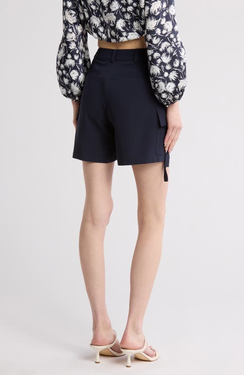 Cinq À Sept Cinq A Sept Odilia Crepe Shorts In Navy