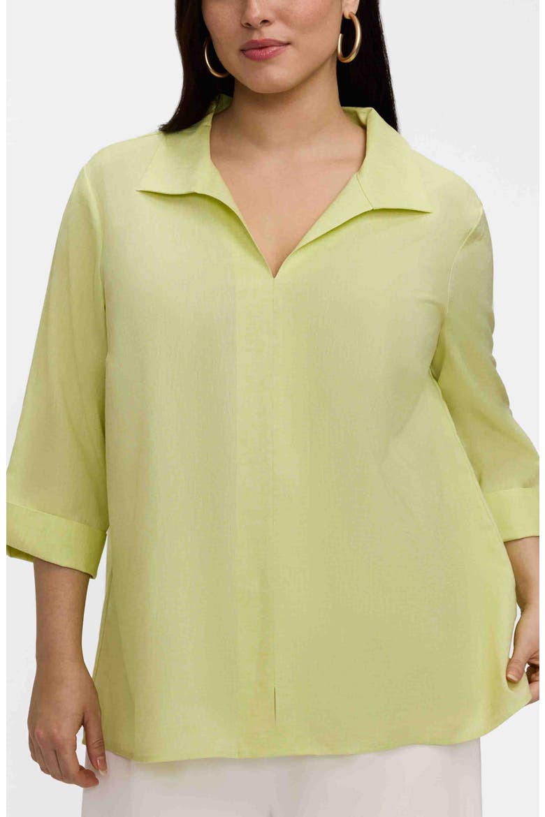 Agnes Three-Quarter Sleeve Linen Blend Top, Main, color, LIMONCELLO