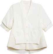 Sacai Suiting Mixed Media Cardigan