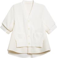 Sacai Suiting Mixed Media Cardigan