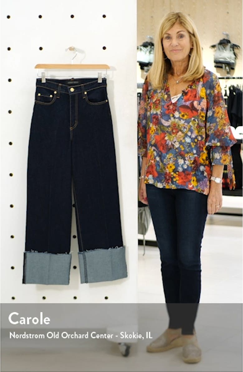 Milla Cuffed Hem Wide Leg Crop Jeans, sales video thumbnail