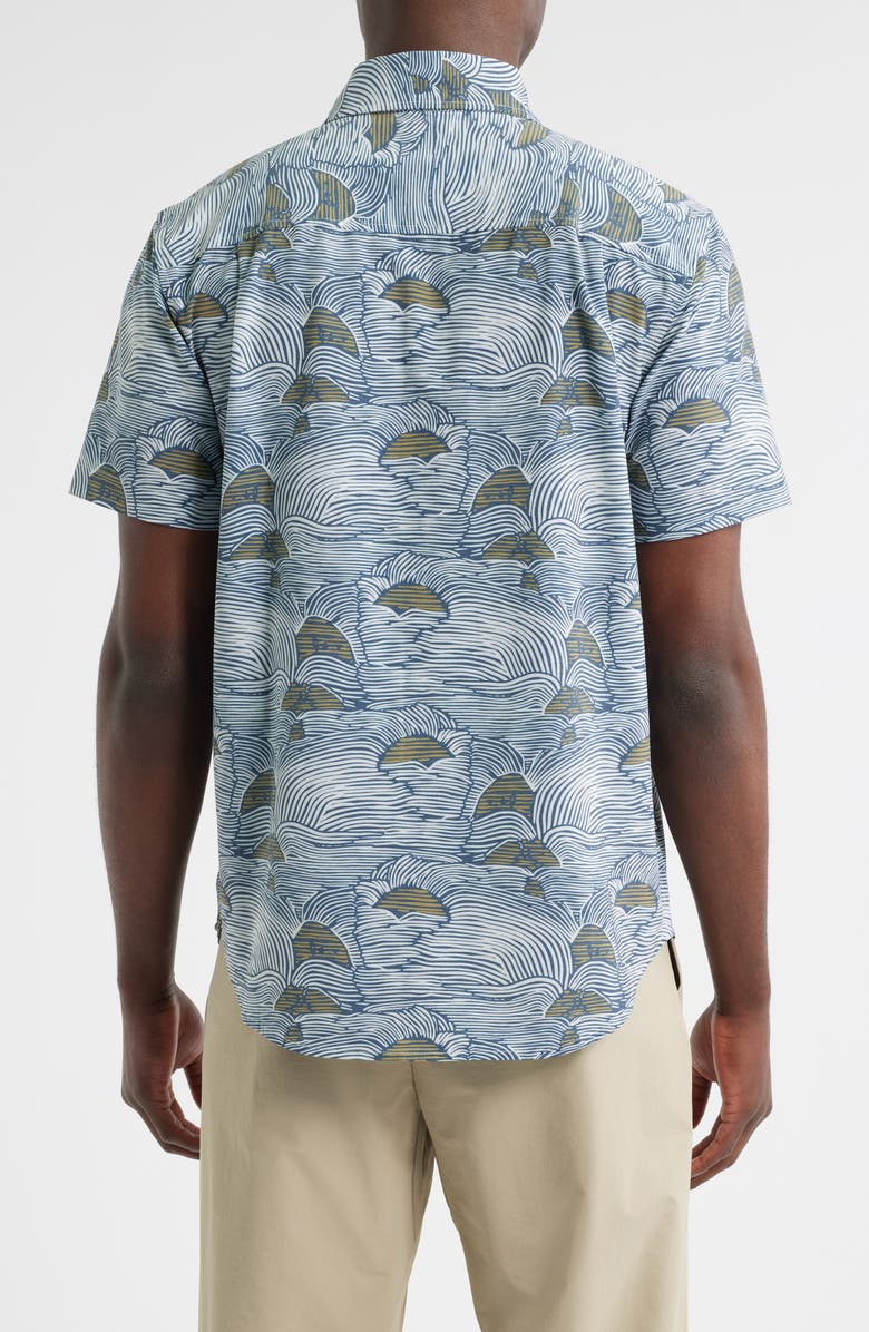 DARK SEAS Bobby Button-Up Shirt, Alternate, color, Navy/ Gold