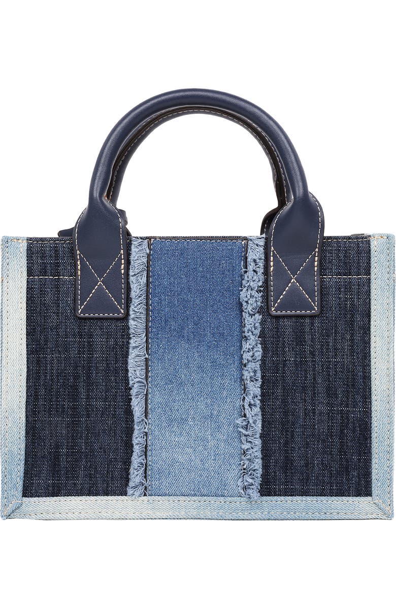 True Religion Frayed Denim Modern Tote Bag, Alternate, color, Denim/ Blue