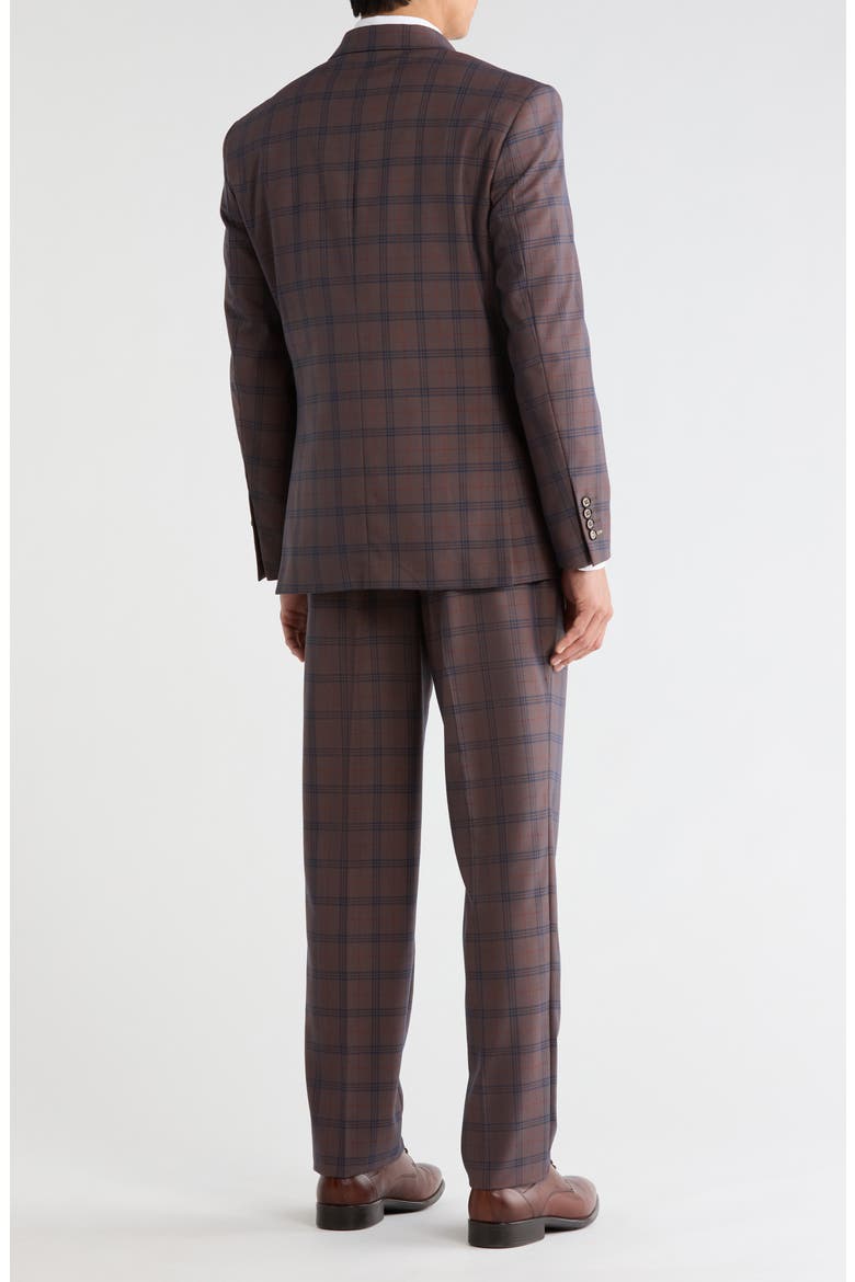 Classic Plaid Double Breasted Suit, Alternate, color, BROWN