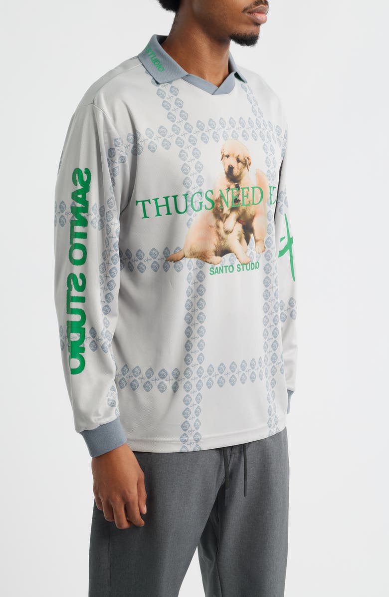 SANTO STUDIO Thugs Need Hugs Graphic Club Jersey, Alternate, color, Grey