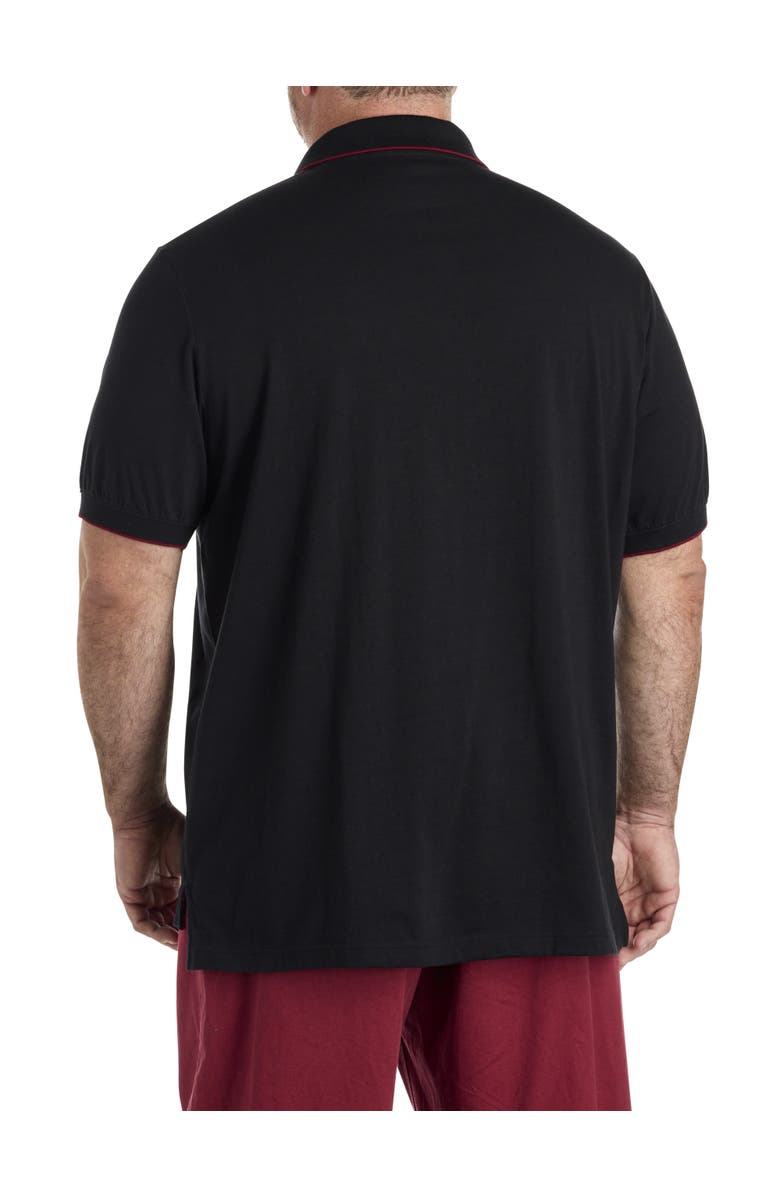 Harbor Bay by DXL Big & Tall Chest-Striped Polo Shirt V2, Alternate, color, Caviar