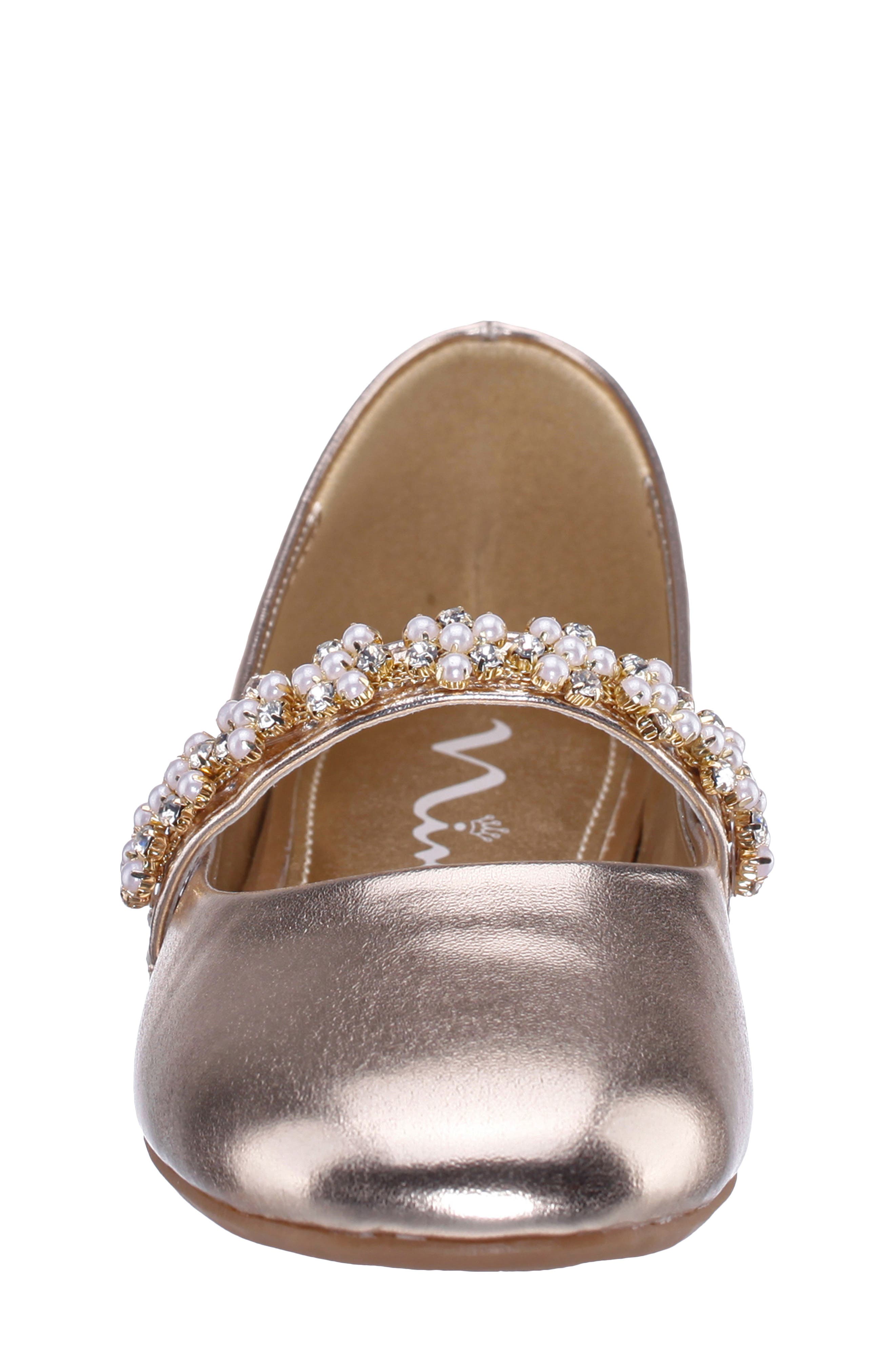 Nina Kids' Joansie Flat, Alternate, color, Light Gold Metallic