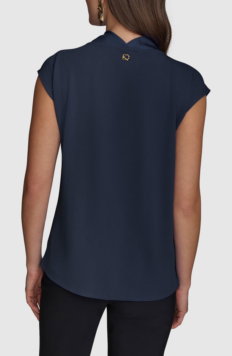 Donna Karan New York Cowl Neck Mixed Media Top, Alternate, color,