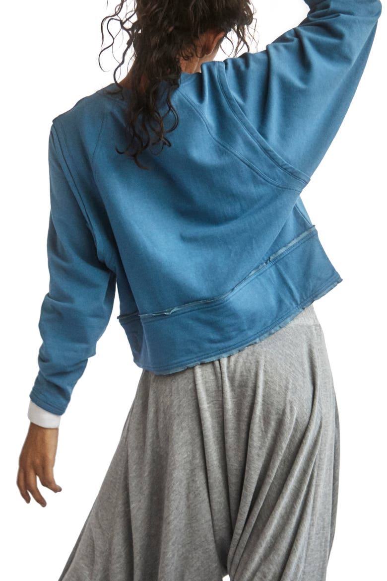 Free People FP Movement Where The Wind Blows Sweatshirt, Alternate, color, BLUE