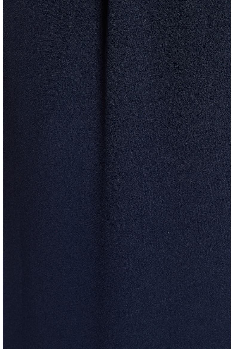 Flutter Sleeve Belted Satin Jumpsuit, Alternate, color, NAVY