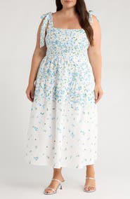 SUGARLIPS Miley Floral Thea Tie Strap Cotton Maxi Dress