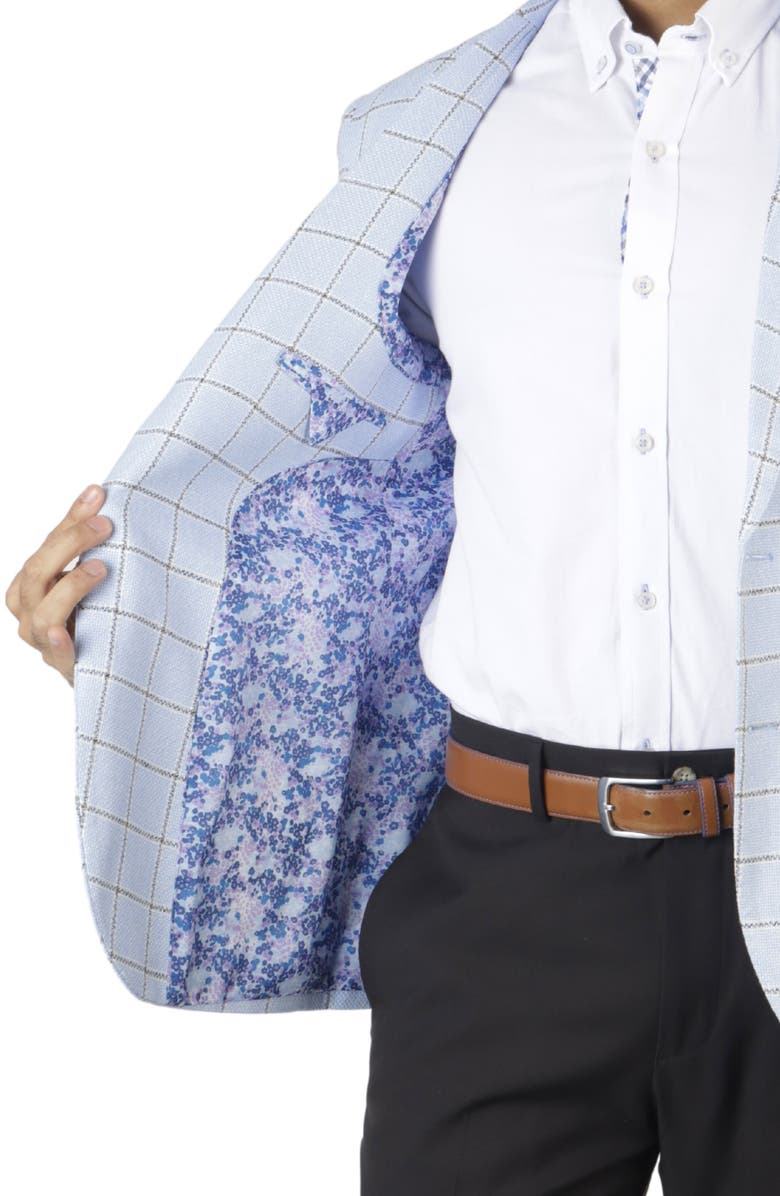 TailorByrd Yarn Dyed Windowpane Sport Coat, Alternate, color, Light Blue