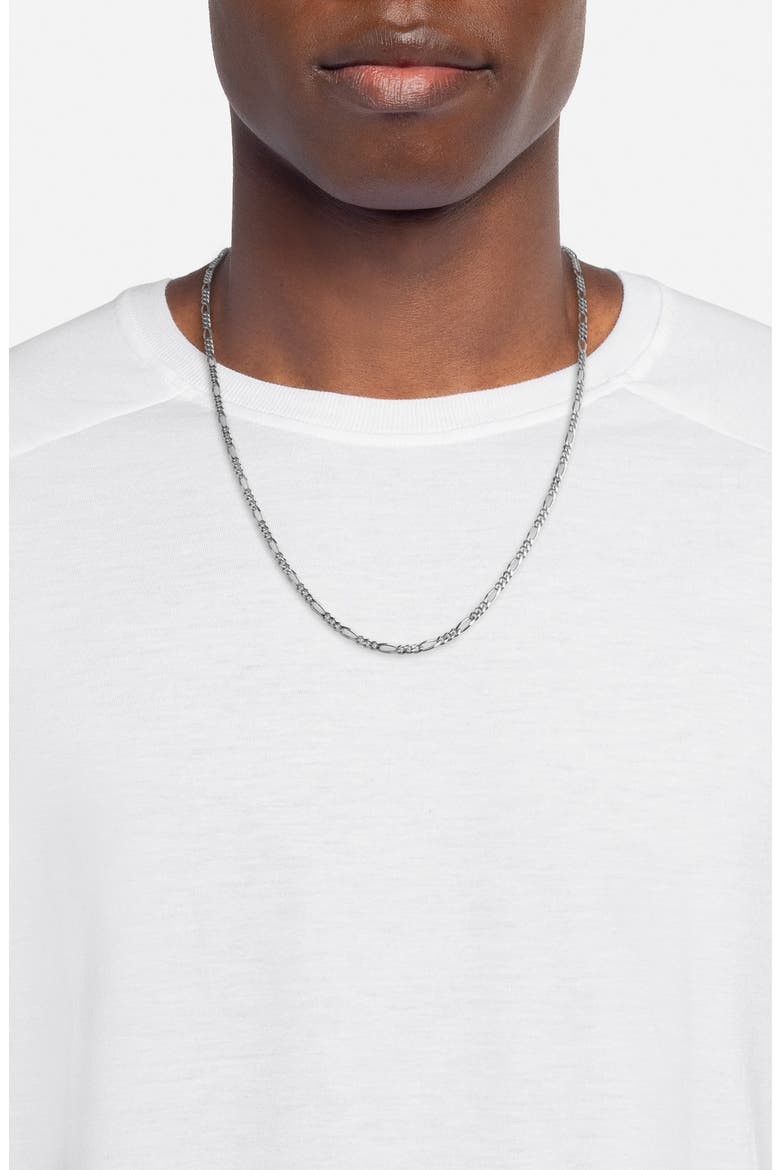 Men's Figaro Chain Necklace, Alternate, color, STERLING SILVER/ POLISHED