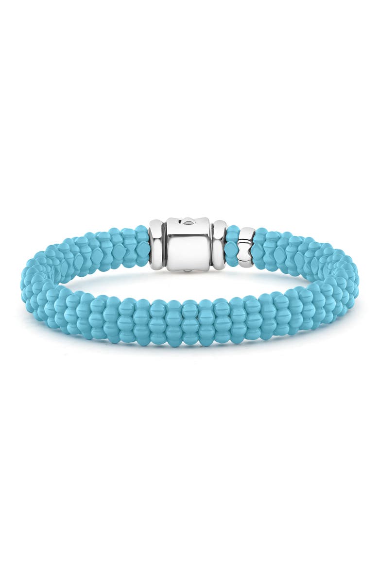 Blue Caviar Ceramic Rope Bracelet, Main, color, SILVER/ BLUE
