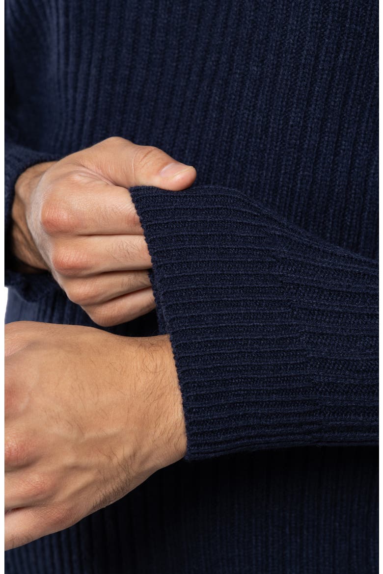 Rib Quarter Zip Sweater, Alternate, color, NAVY