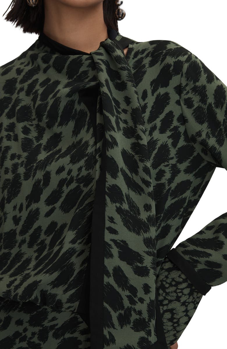 Reiss Katie Long Sleeve Animal Print Minidress, Alternate, color, 