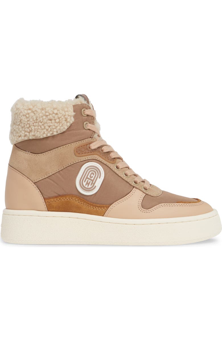COACH C220 High Top Sneaker with Genuine Shearing Trim, Alternate, color,