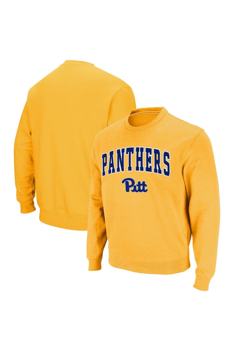 Men's Colosseum Gold Pitt Panthers Arch & Logo Sweatshirt, Main, color, Gold
