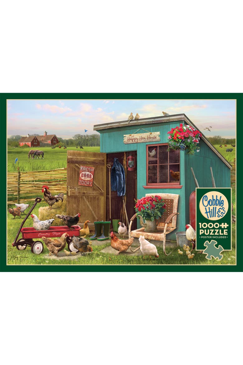 The Happy Hen 1000 Piece Puzzle, Alternate, color, Multicolored
