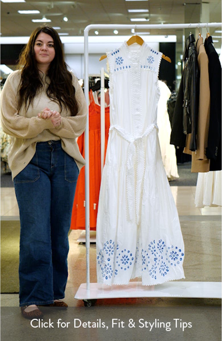 Eyelet Embroidery Sleeveless Maxi Dress, sales video thumbnail