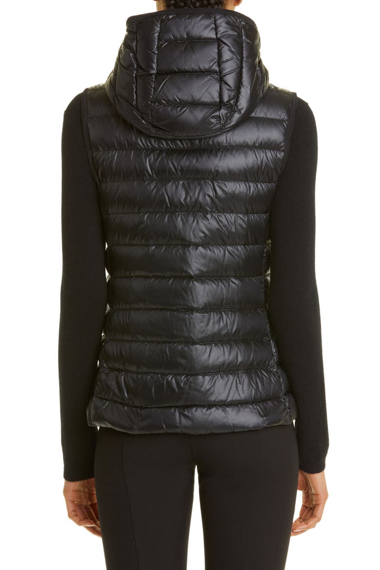 Glygos Quilted Nylon Hooded Down Vest, Alternate, color, BLACK