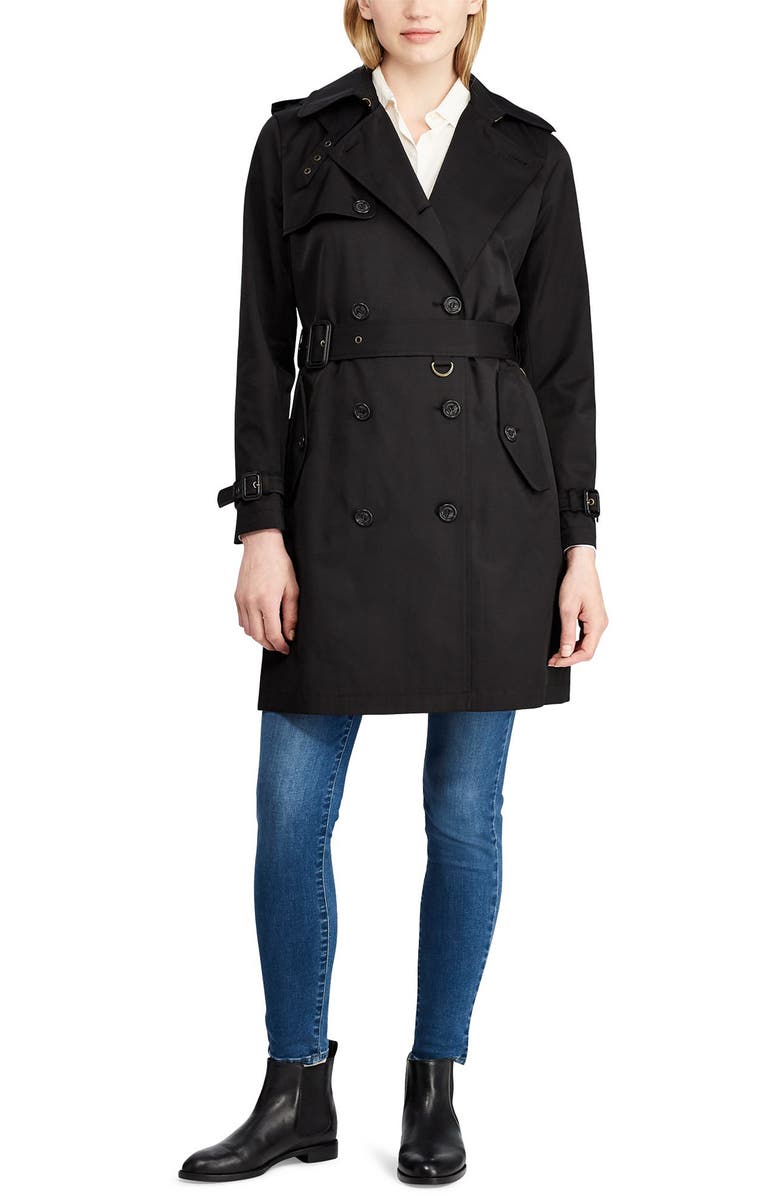 Lauren Ralph Lauren Double Breasted Trench Coat, Alternate, color, 