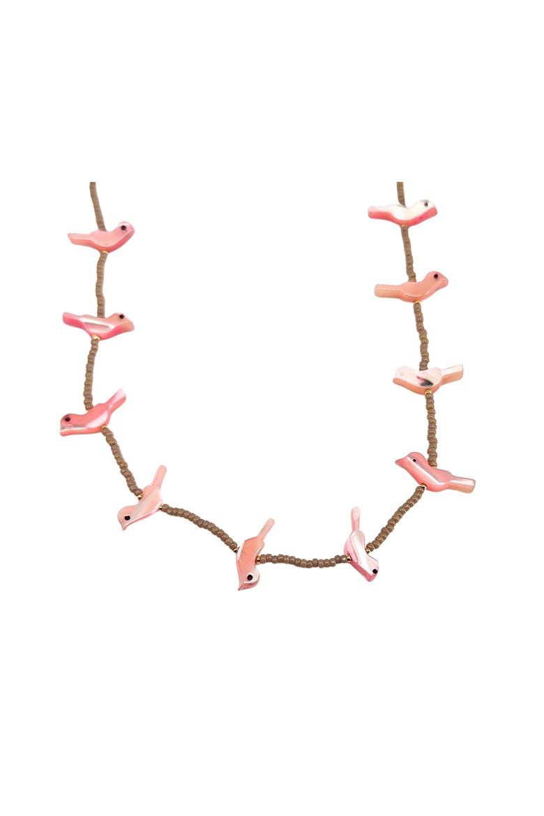 Fetish Bird Necklace, Alternate, color, pink