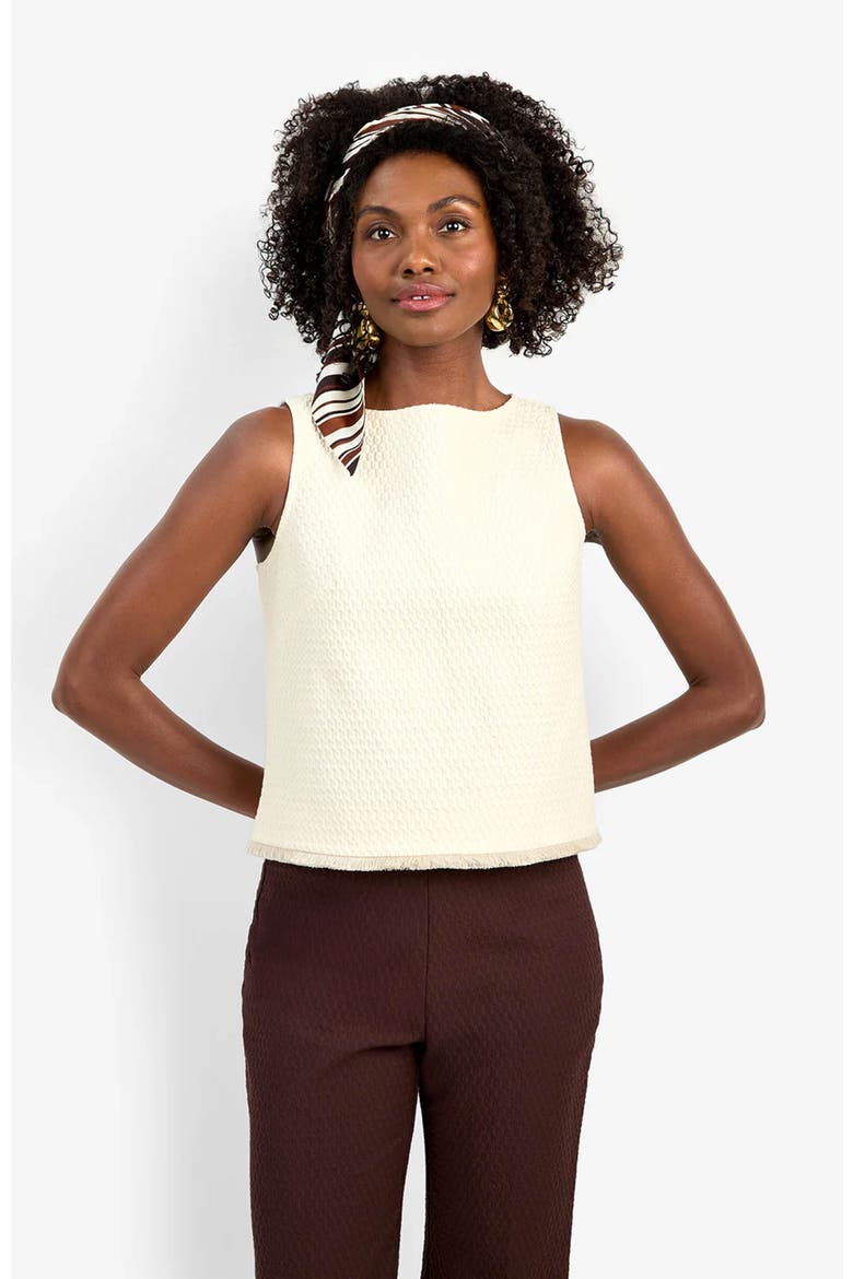 Port Sleeveless Structured Woven Tank Top, Alternate, color, Bonita Beige