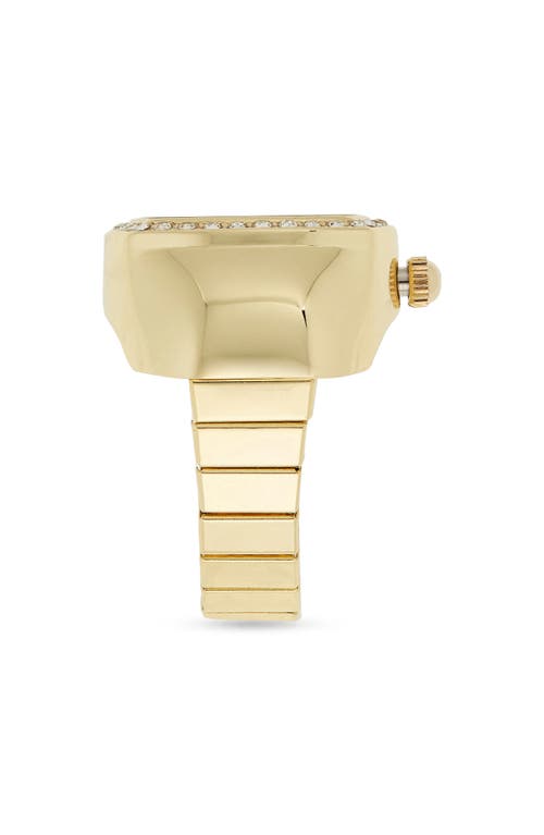 Jessica Simpson Glitter Ring Watch In Gold