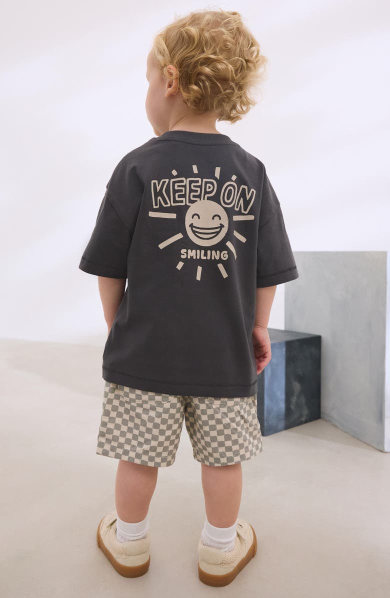 NEXT Kids' Sunshine Cotton Graphic T-Shirt & Check Shorts Set, Alternate, color, 