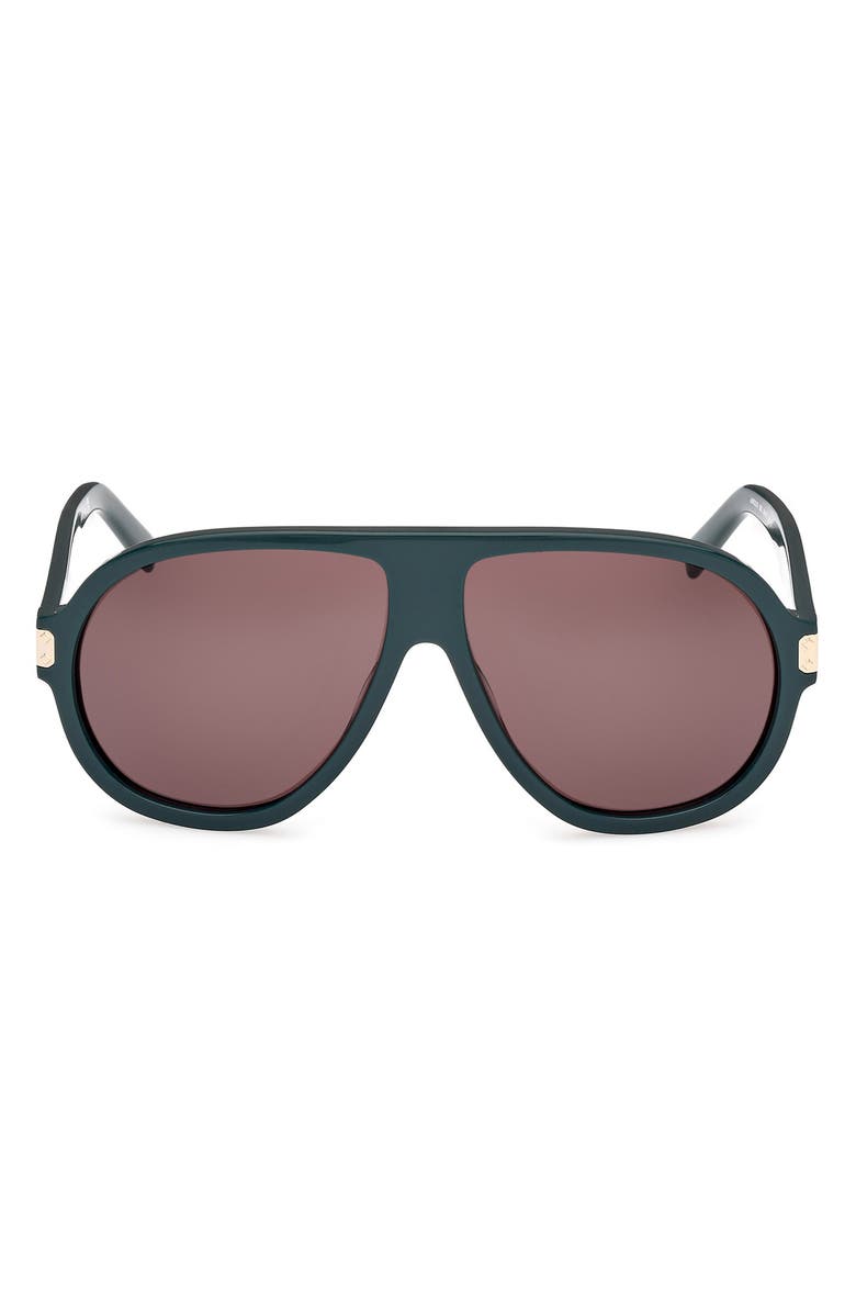 MCM 59mm Pilot Sunglasses, Main, color, Shiny Dark Green / Brown