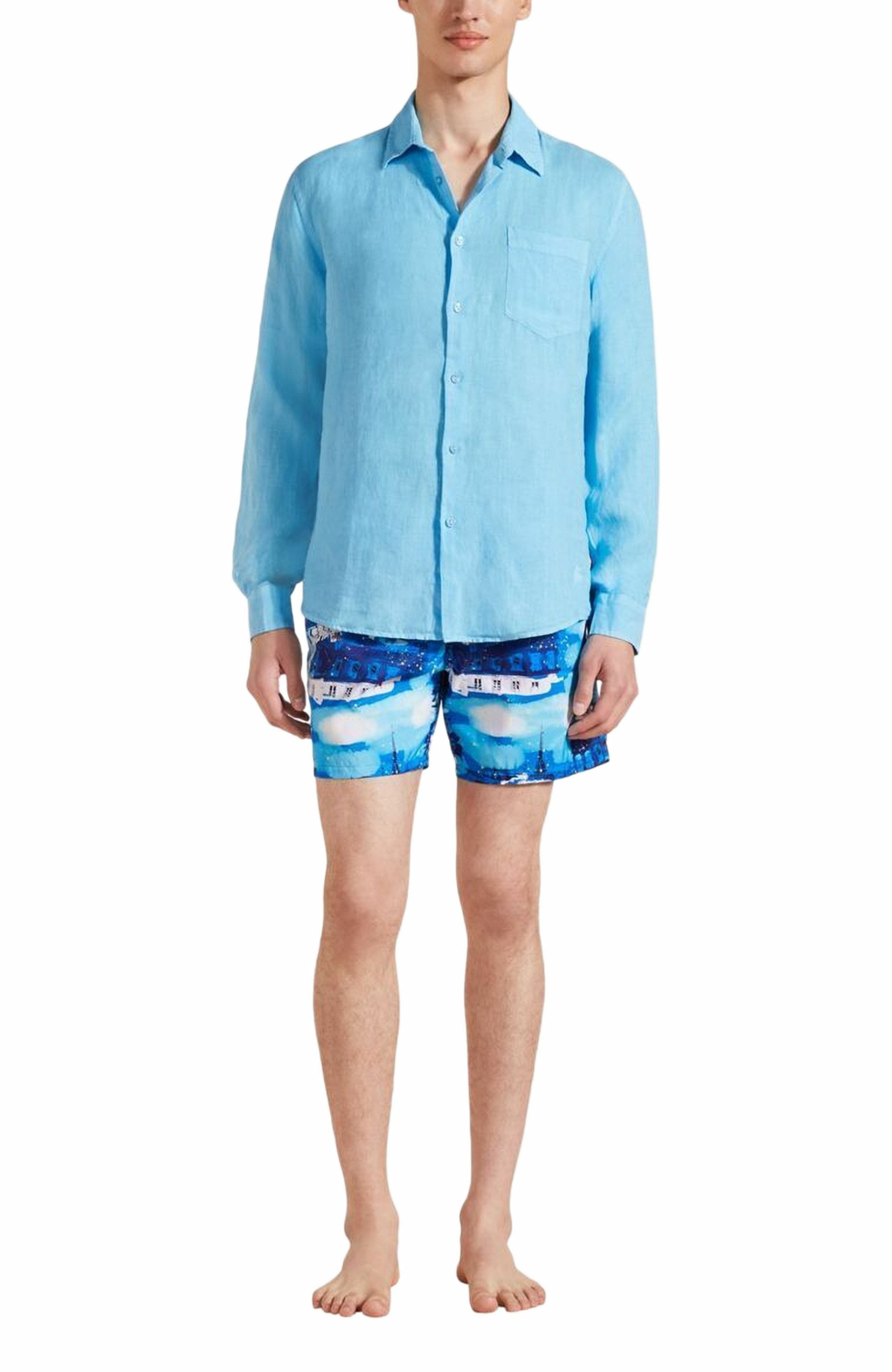 Men's Solid Linen Shirt - image 5