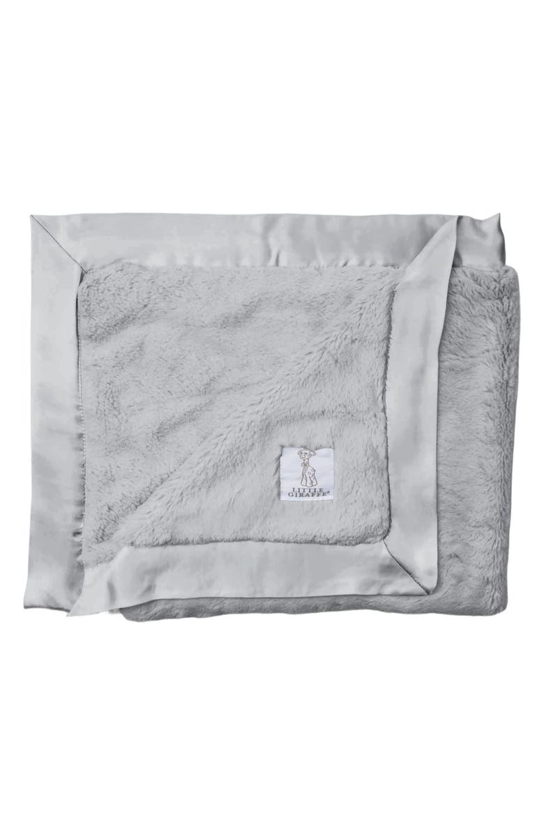 Little Giraffe Luxe Baby Blanket, Main, color, Silver