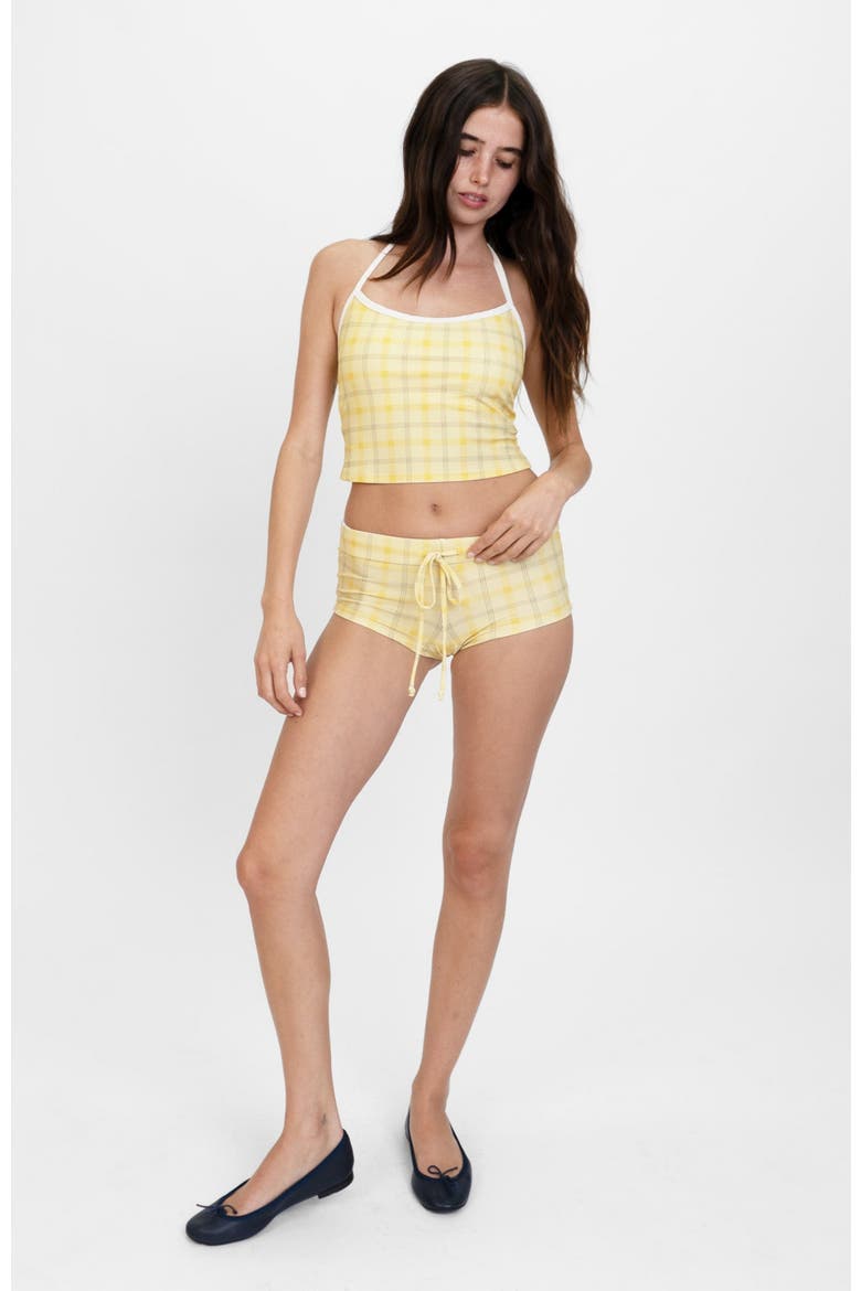 Tankini Top, Alternate, color, Yellow Plaid