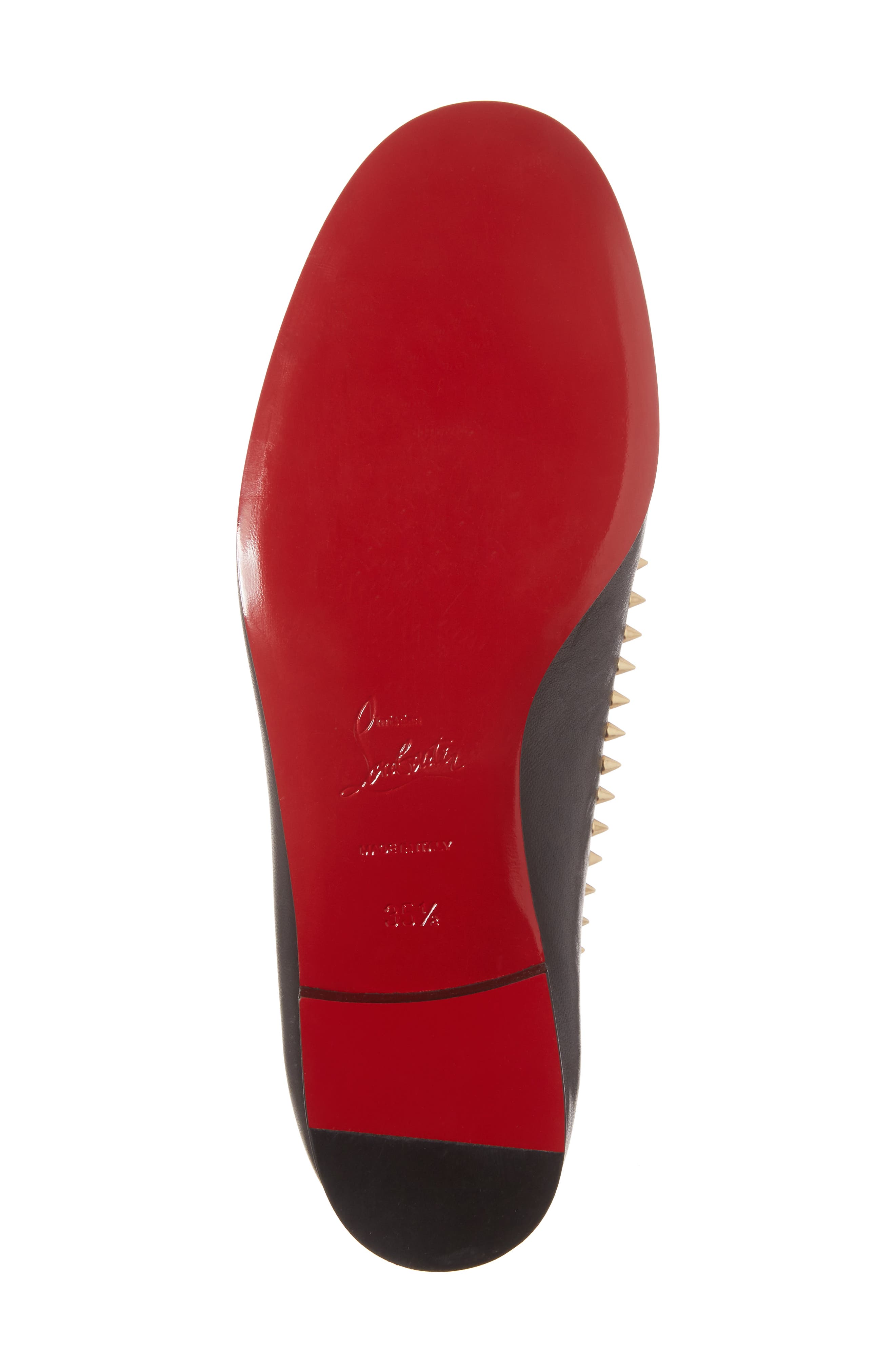Christian Louboutin Mi Corazon Smoking Flat, Alternate, color, Black Leather