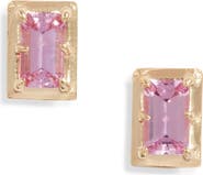 Anzie Classique Carré Semiprecious Baguette Stud Earrings