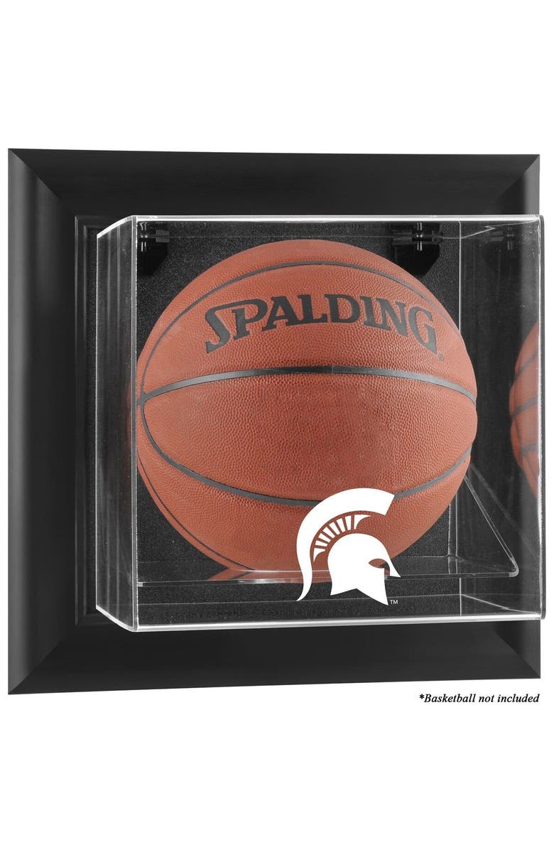 FANATICS AUTHENTIC Michigan State Spartans Black Framed Wall-Mountable Basketball Display Case, Main, color, 