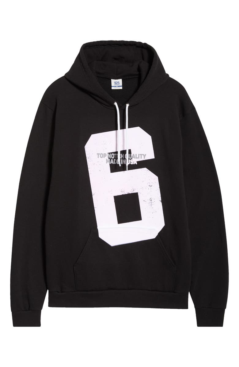 925 Originals Playbook Graphic Cotton Hoodie, Alternate, color, Jet Black