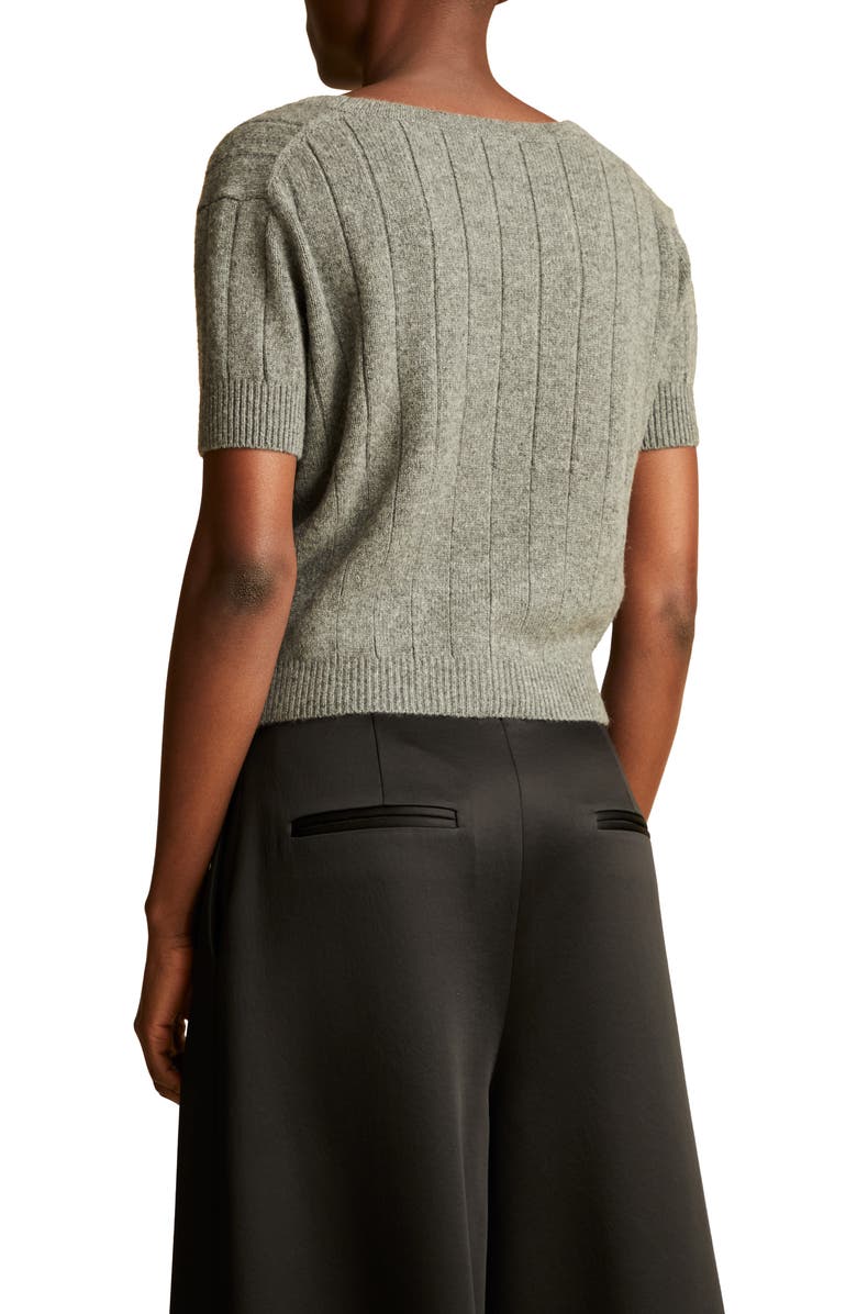 Khaite Maryam Rustic Crop Cashmere Cardigan, Alternate, color, 