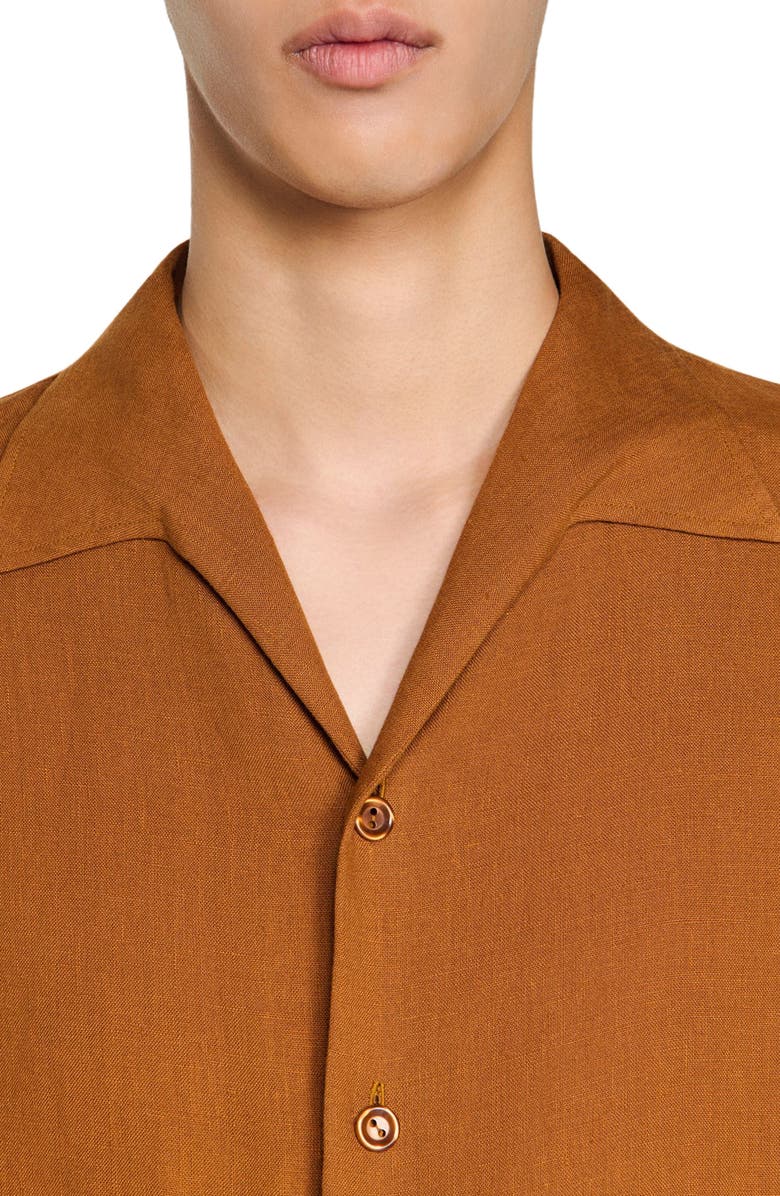 SANDRO Linen shirt, Alternate, color, Whisky